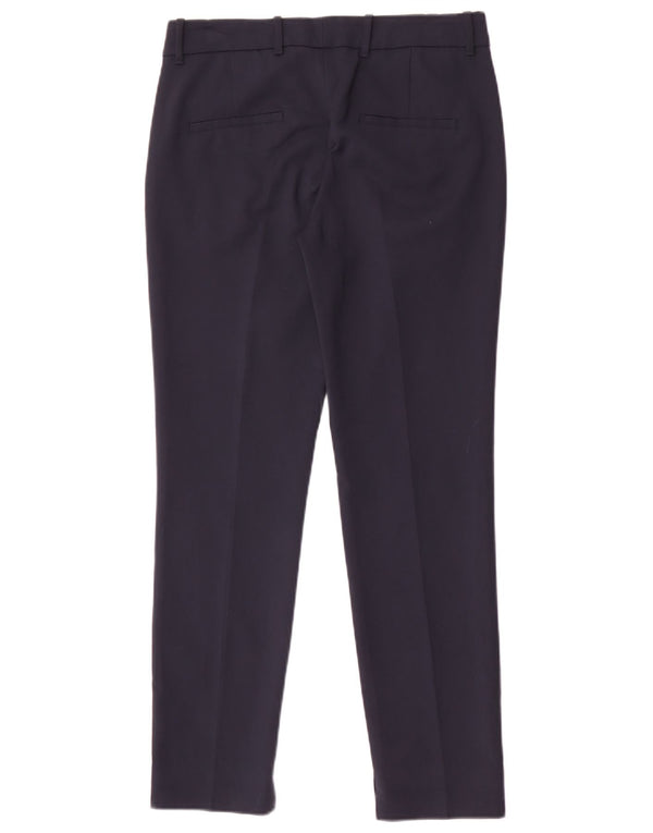 Zara Womens Slim Casual Trousers Small W26 L28 Navy Blue Cotton