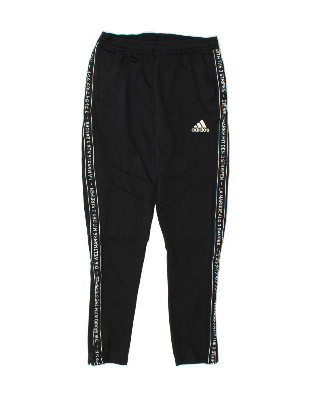 ADIDAS Boys Graphic Tracksuit Trousers 13-14 Years Black Polyester Vintage Adidas and Second-Hand Adidas from Messina Hembry 