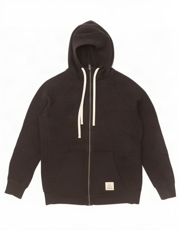 Maglione con cappuccio e zip da donna Reebok UK 12/14 cotone nero medio