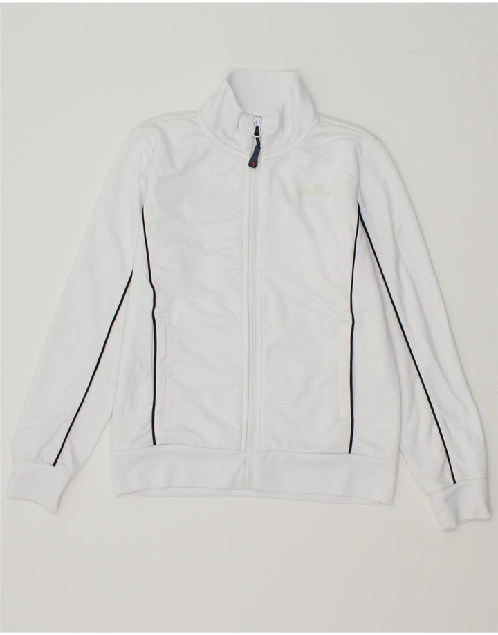 ELLESSE Boys Tracksuit Top Jacket 9-10 Years White Polyester Vintage Ellesse and Second-Hand Ellesse from Messina Hembry 
