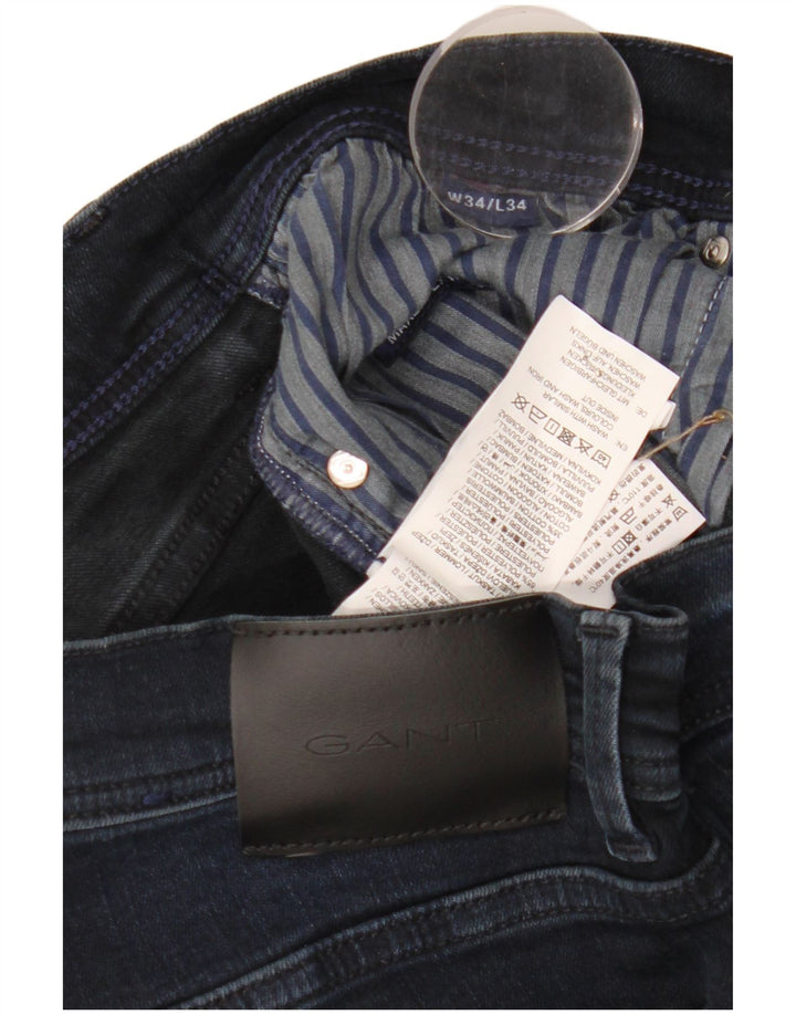 Gant Mens Slim Jeans W34 L34 Navy Blue Cotton