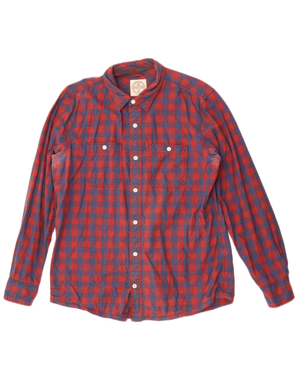 Fat Face Mens Shirt Large Red Check Cotton