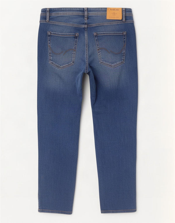Jack & Jones Mens Tim Straight Jeans W33 L27 Blue Cotton