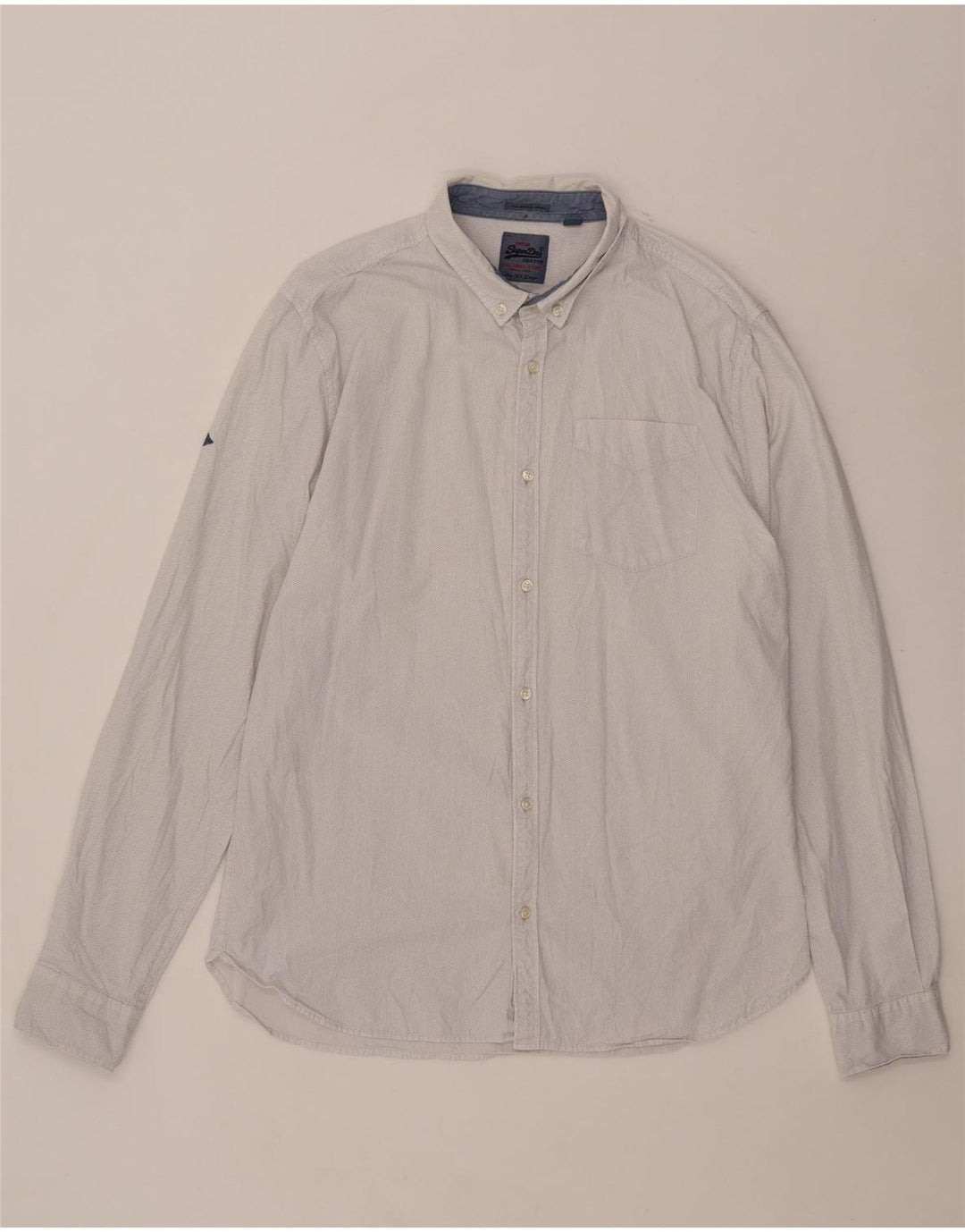 Superdry Mens Shirt 2XL Grey Spotted Cotton