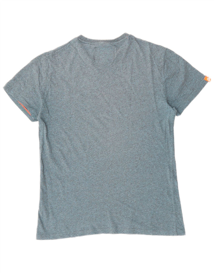 Superdry Mens T-Shirt Top Large Blue Flecked
