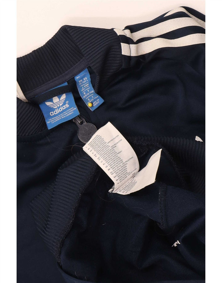 Giacca da tuta da ragazzo Adidas 13-14 anni in poliestere blu navy
