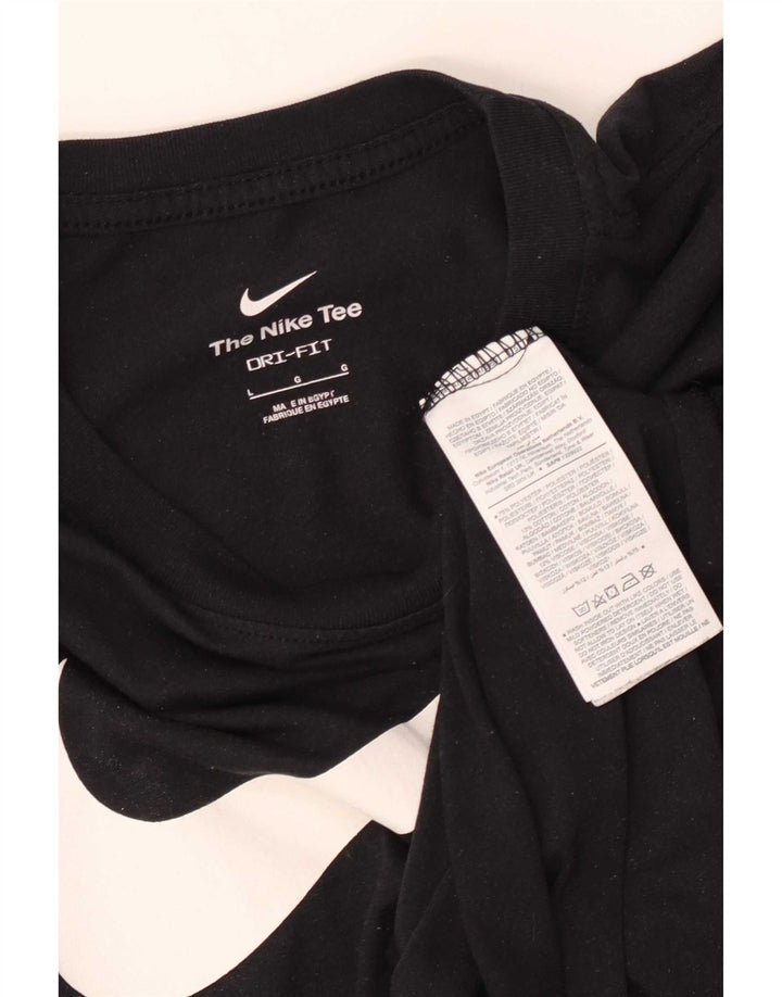 T-shirt grafica Nike Dri Fit da uomo, grande, in poliestere nero