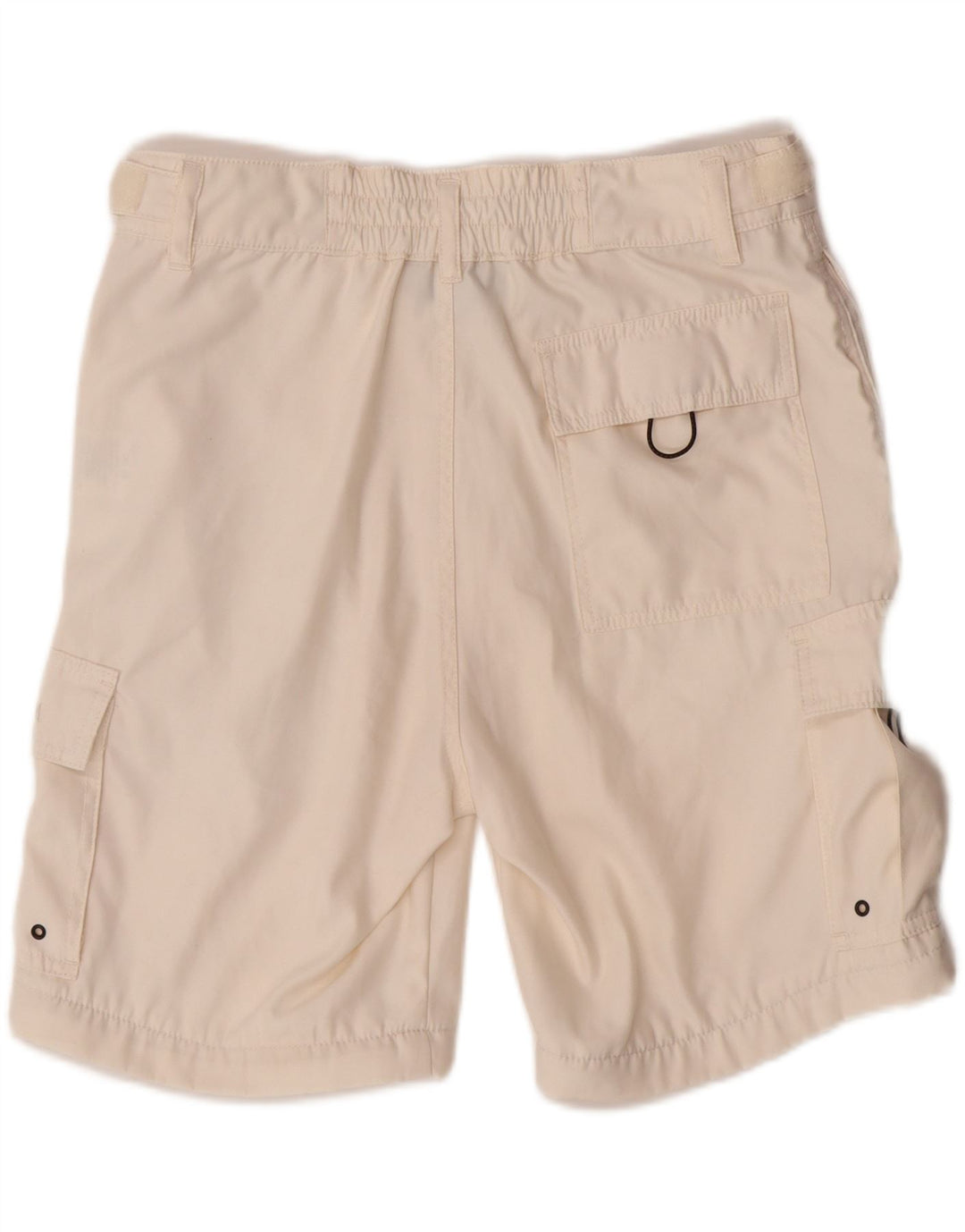 VINTAGE Mens Cargo Shorts Large W32  Off White Polyester Vintage Vintage and Second-Hand Vintage from Messina Hembry 