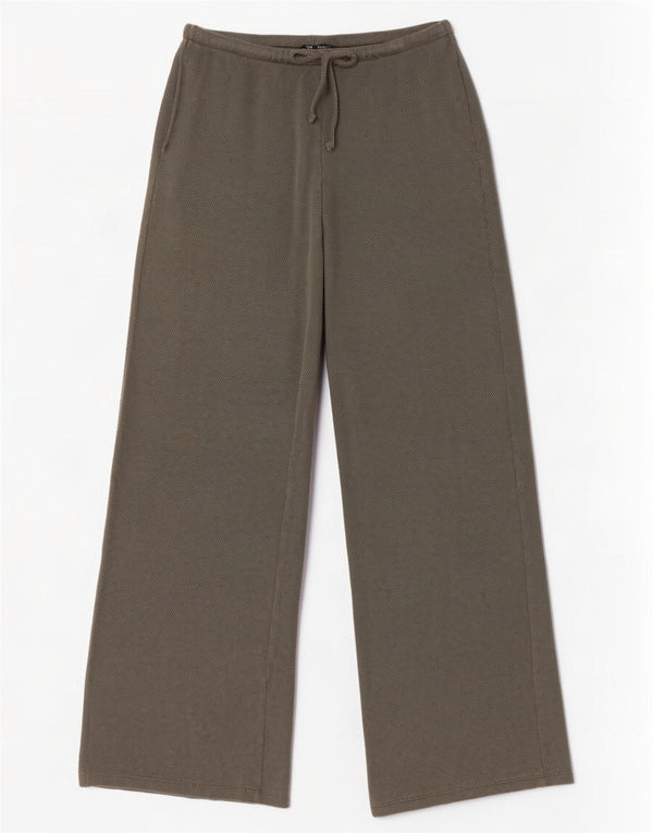 Pantaloni da tuta da donna Zara a gamba larga UK 8 piccoli in cotone kaki