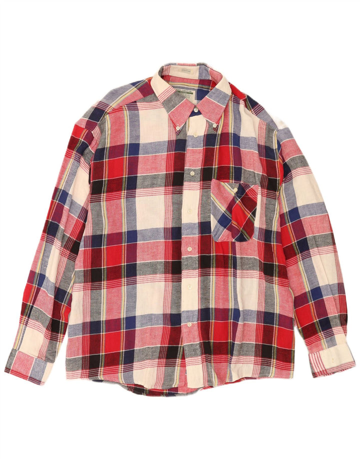 Vintage Mens Flannel Shirt XL Multicoloured Check Cotton