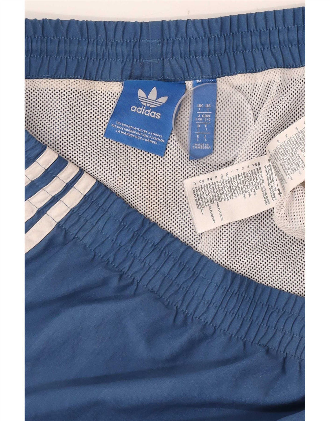 Pantaloncini sportivi Adidas da uomo grandi in poliestere blu