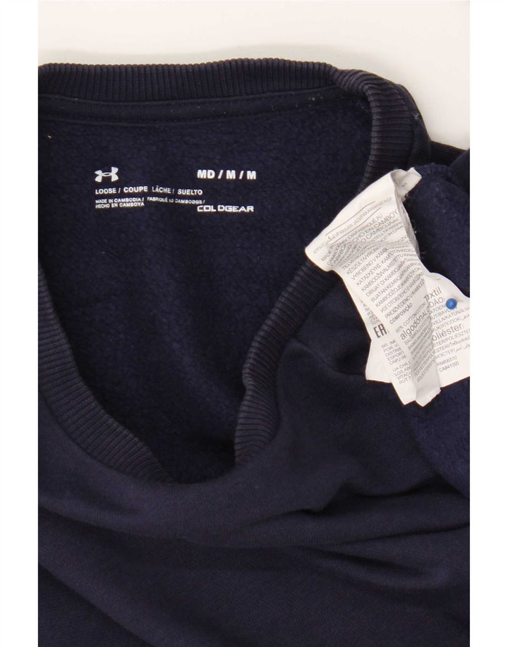 Under Armour Mens Cold Gear Sweatshirt Jumper Medium Navy Blue Cotton