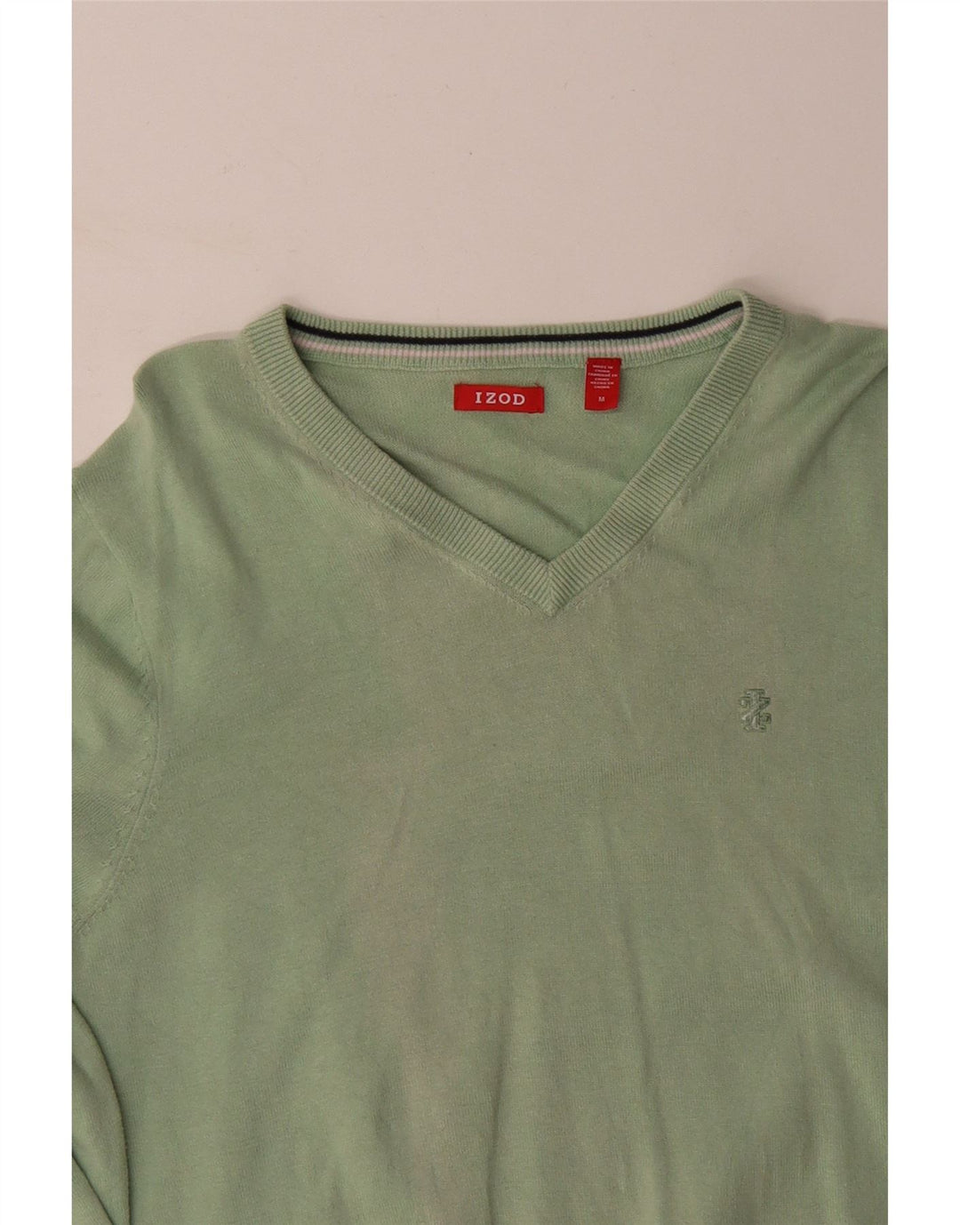 IZOD Herre V-hals sweater mellemgrøn bomuld