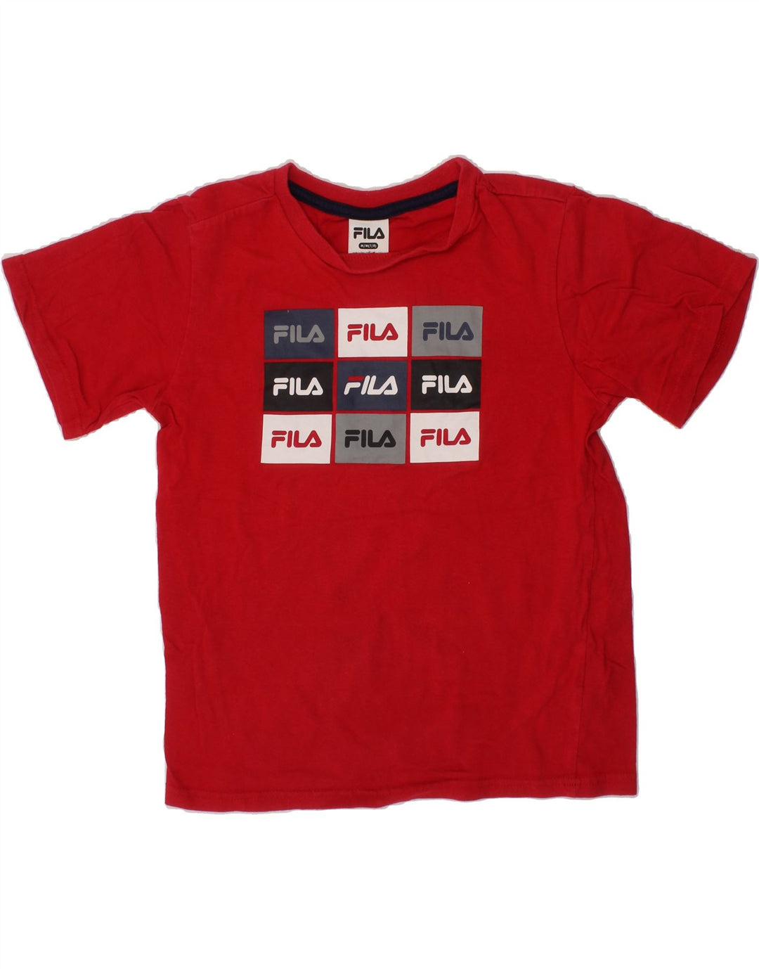 FILA Boys Graphic T-Shirt Top 7-8 Years Medium Red Cotton Vintage Fila and Second-Hand Fila from Messina Hembry 