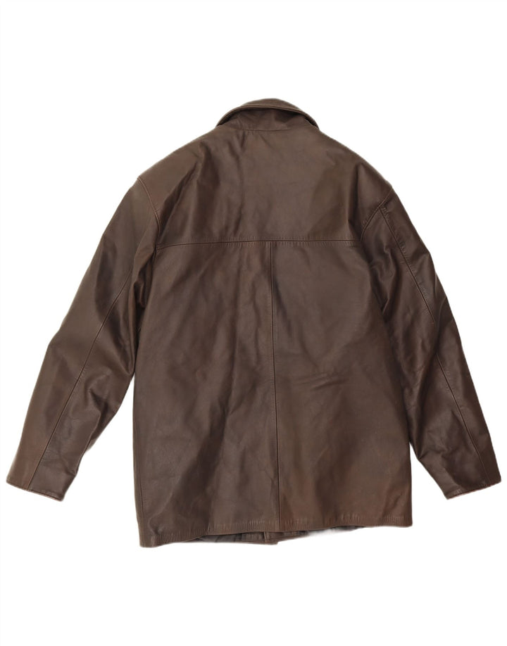 Vintage Mens Leather Jacket UK 40 Large Brown Leather