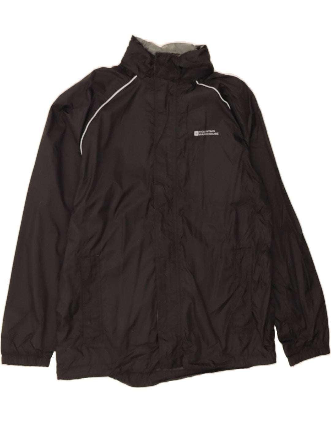 MOUNTAIN WAREHOUSE Mens Rain Jacket UK 38 Medium Black Nylon Vintage Mountain Warehouse and Second-Hand Mountain Warehouse from Messina Hembry 
