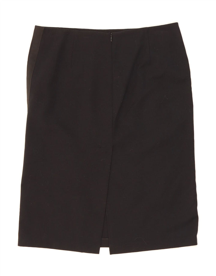 SISLEY Womens Straight Skirt IT 42 Medium W32  Black Polyester Vintage Sisley and Second-Hand Sisley from Messina Hembry 