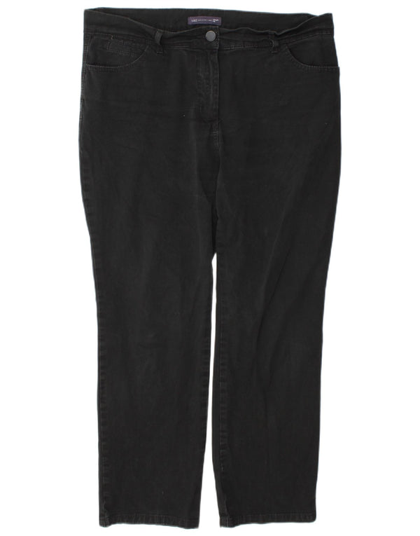 Marks & Spencer Damen kurze gerade Jeans UK 16 Large W38 L27 Schwarz