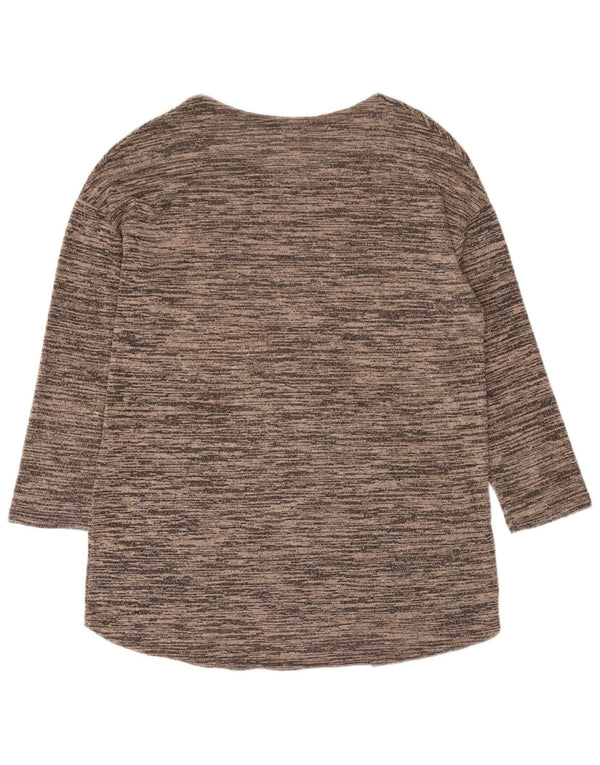 Damski top Zara z rękawem 3/4, UK 12, średni brąz, nakrapiane