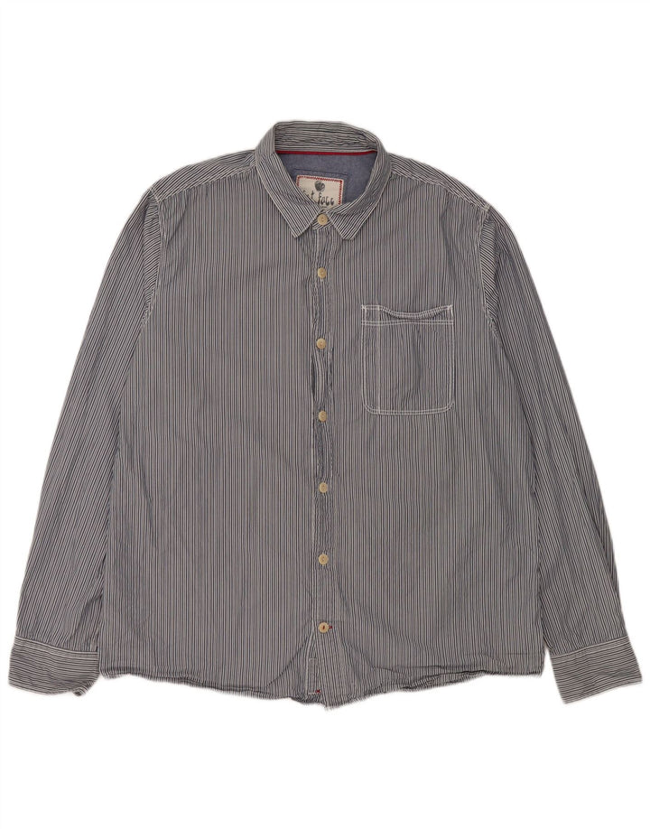 Fat Face Mens Shirt XL Blue Pinstripe Cotton