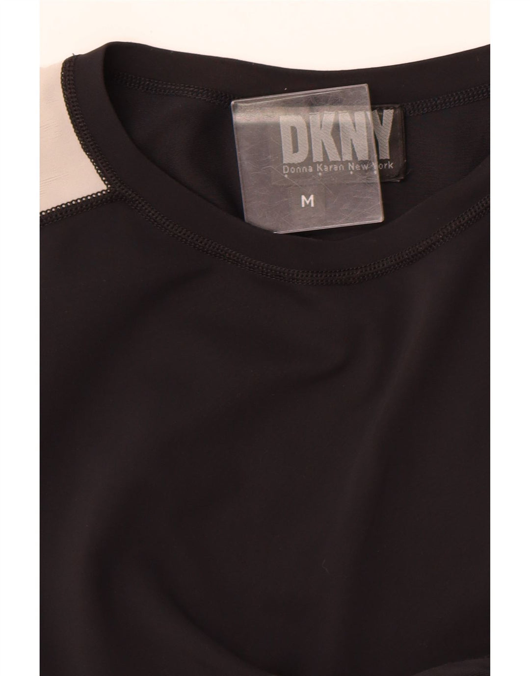 DKNY Mens Graphic T-Shirt Top Medium Black Colourblock