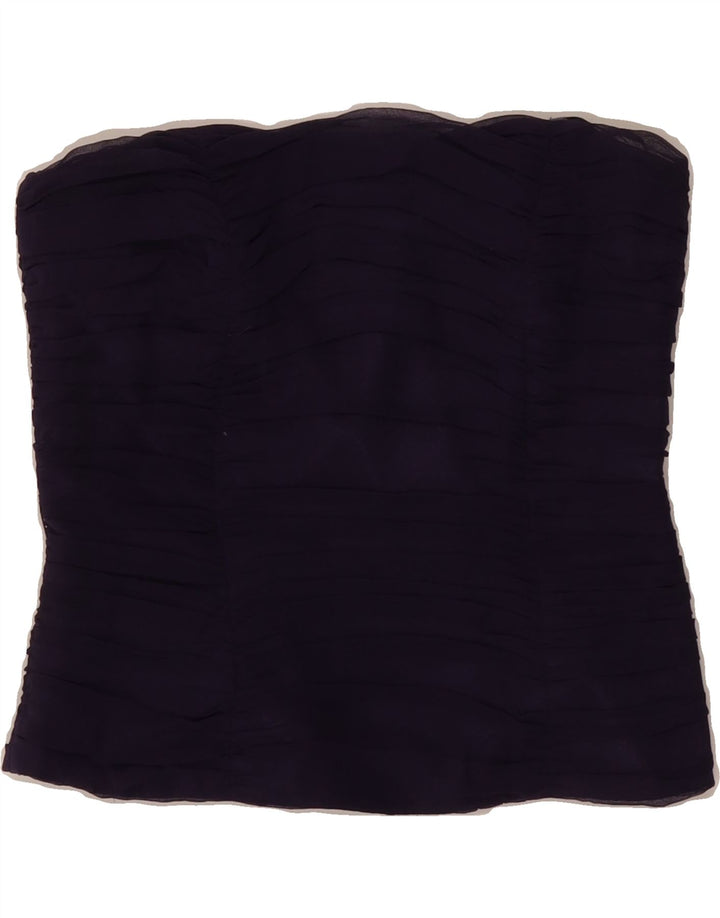 MONSOON Womens Crop Strapless Top UK 10 Small  Purple Silk Vintage Monsoon and Second-Hand Monsoon from Messina Hembry 