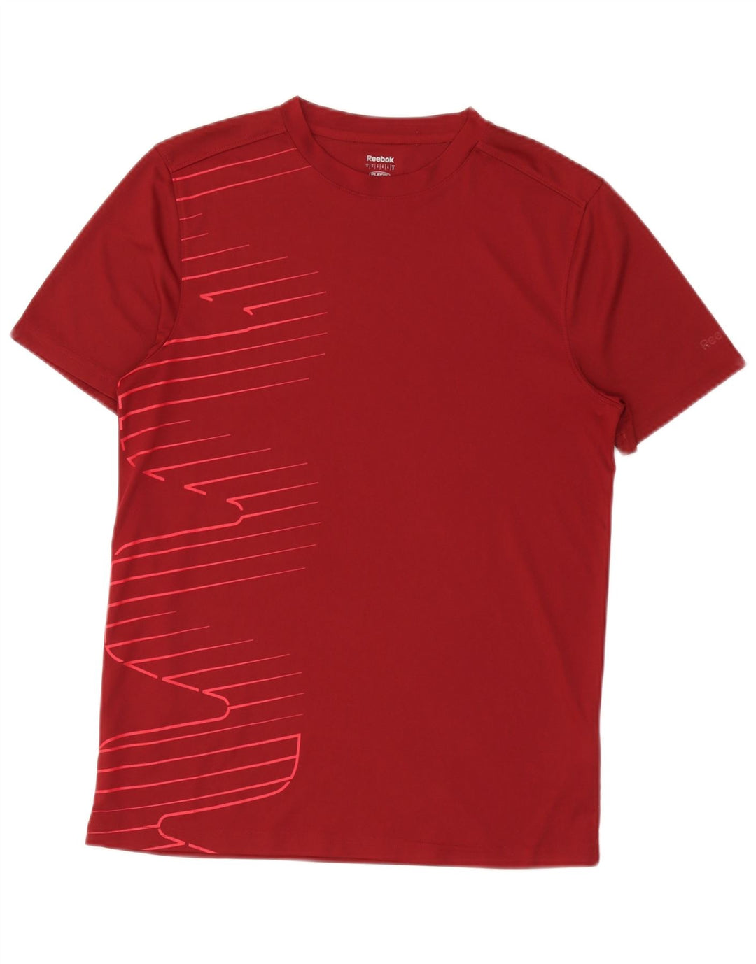 Reebok Mens Graphic T-Shirt Top Small Burgundy Polyester