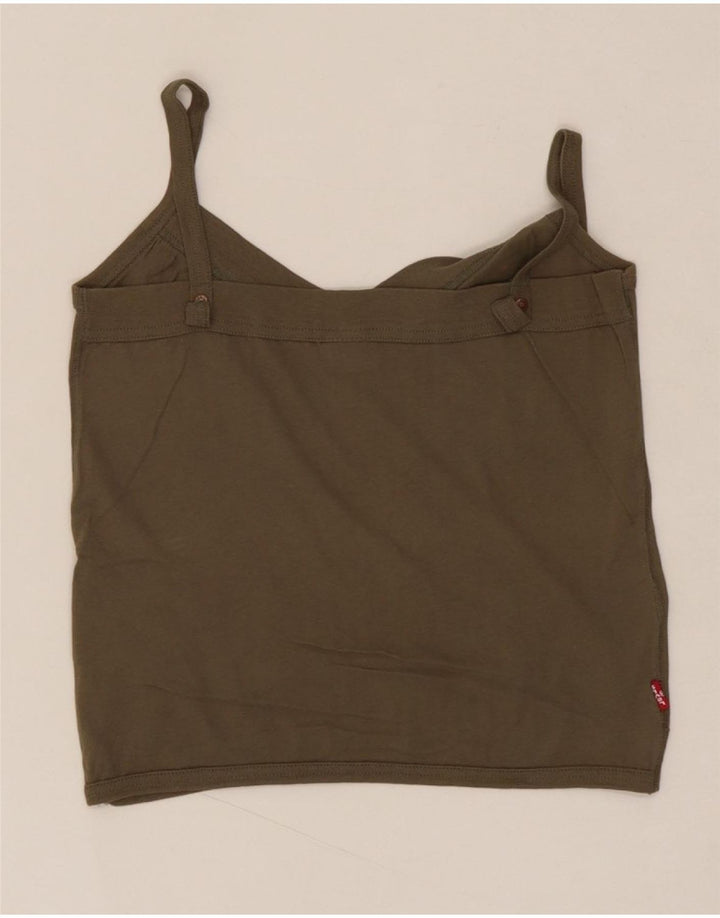 LEVI'S Womens Cami Top UK 12 Medium Khaki Cotton Vintage Levi's and Second-Hand Levi's from Messina Hembry 