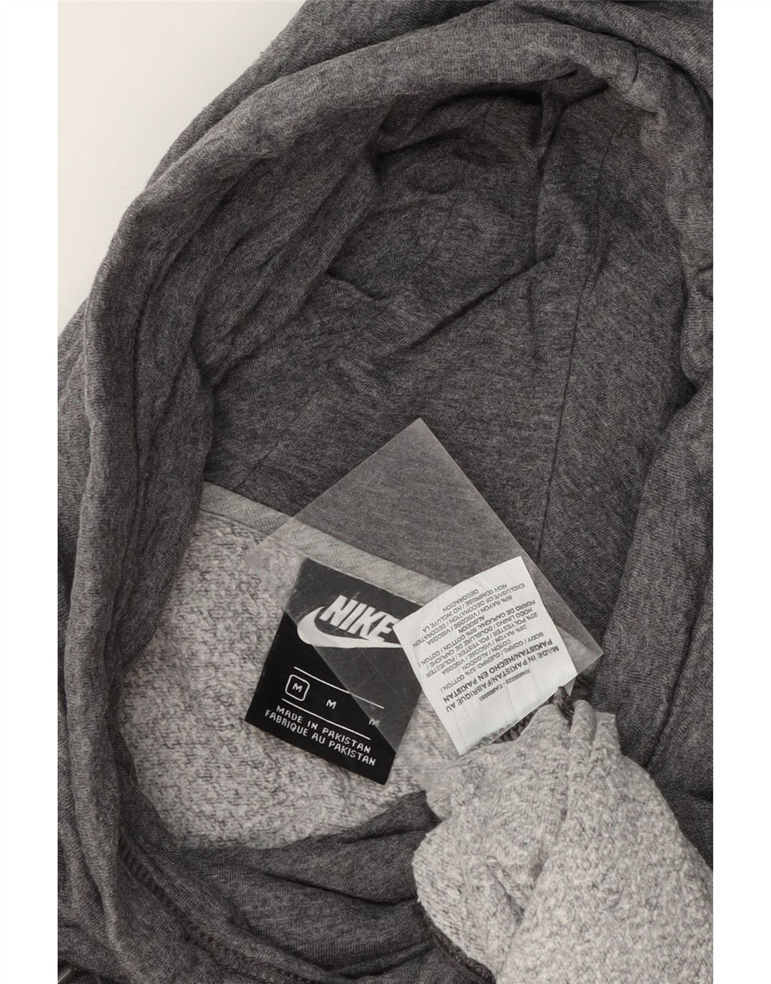 NIKE Womens Oversized Hoodie Jumper UK 14 Medium Grey Cotton Vintage Nike and Second-Hand Nike from Messina Hembry 