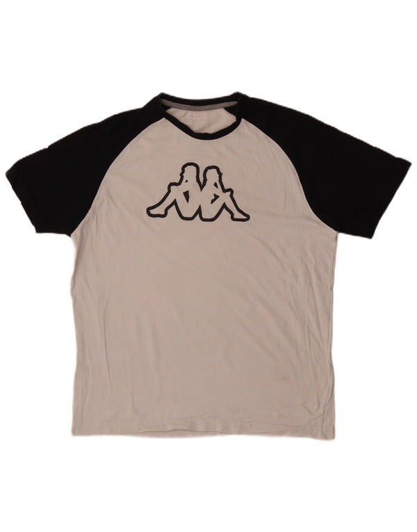 Kappa Mens Graphic T-Shirt Top XL White Colourblock
