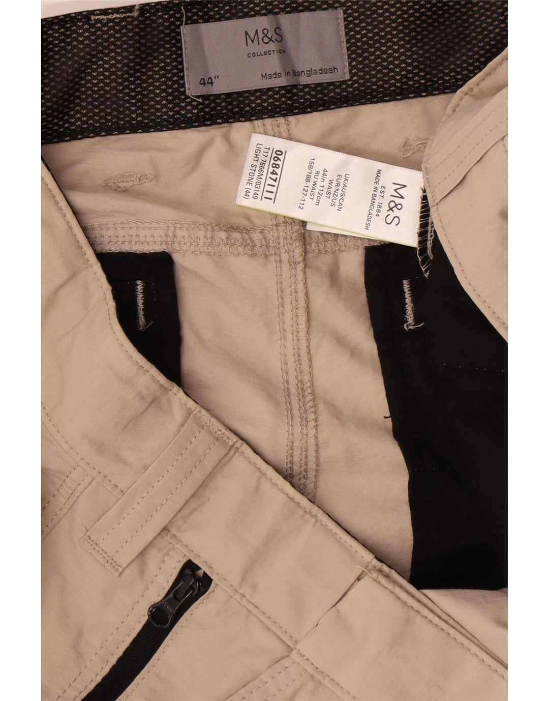 Marks & Spencer Mens Cargo Shorts W44 2XL Beige Cotton