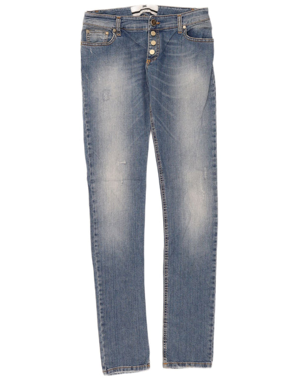 Elisabetta Franchi Damen Distressed Skinny Jeans W29 L35 Blaue Baumwolle