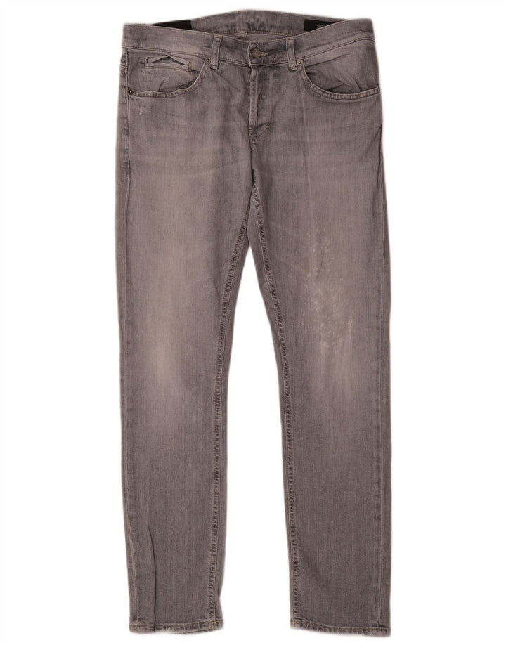 DONDUP Womens Straight Jeans W34 L31 Grey Cotton