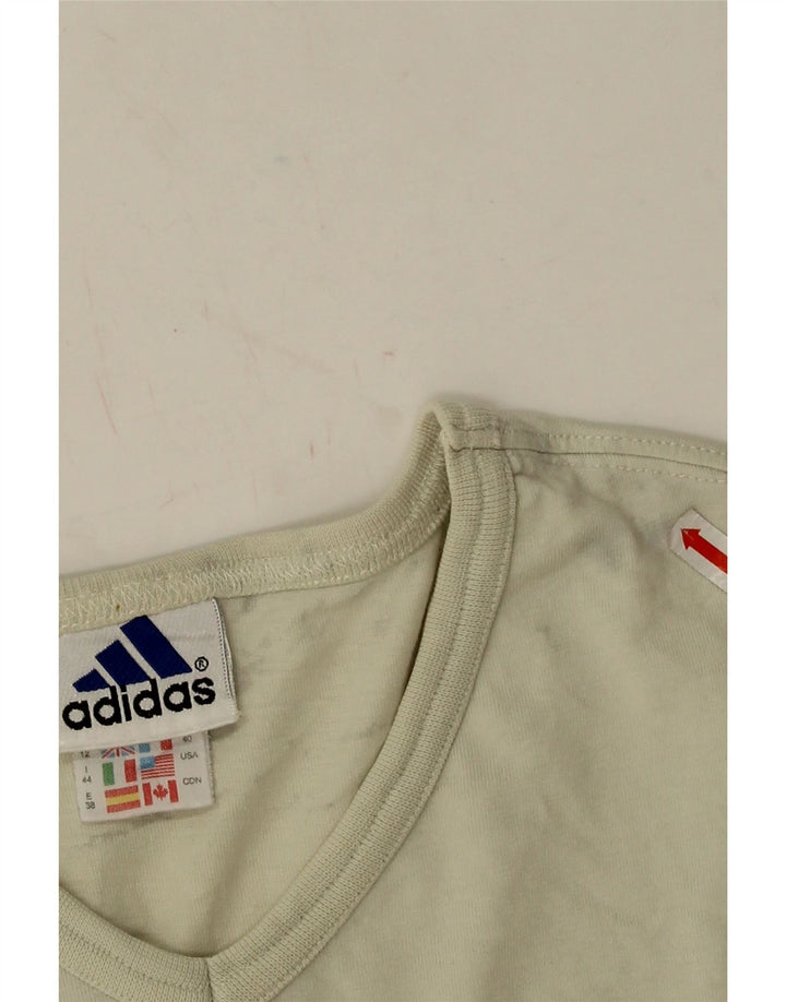 Adidas Womens T-Shirt Top UK 12 Medium Beige