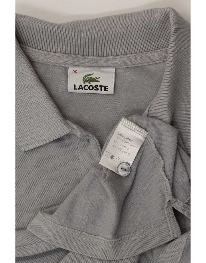 Lacoste Womens Polo Shirt Size 36 Small Grey Cotton