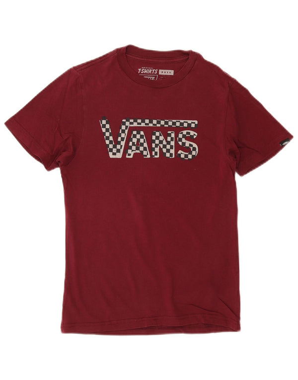 Vans Boys Graphic T-Shirt Top 8-9 Years Small Burgundy