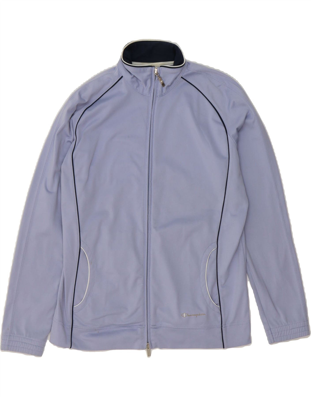 CHAMPION Womens Easy Fit Tracksuit Top Jacket UK 16 Large Blue Polyester Vintage Champion and Second-Hand Champion from Messina Hembry 