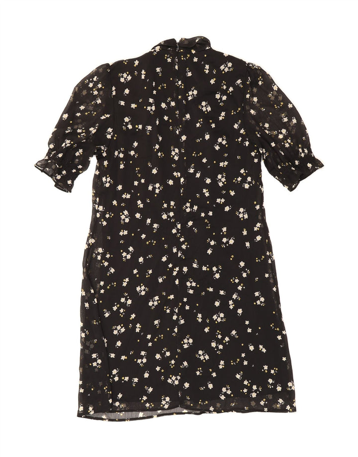 DKNY Womens Front Tie Maxi Dress US 6 Medium Black Floral Polyester Vintage Dkny and Second-Hand Dkny from Messina Hembry 