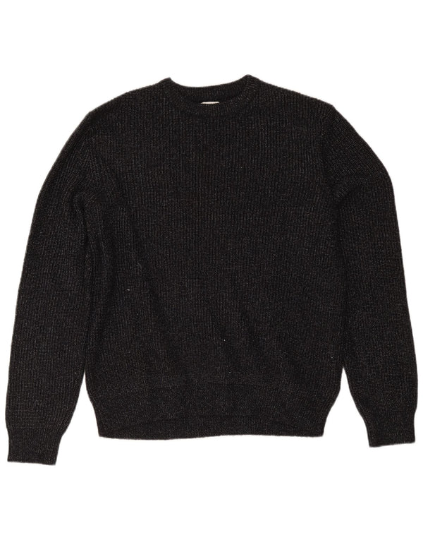 Marks & Spencer Mens Crew Neck Jumper Sweater Medium Black Flecked