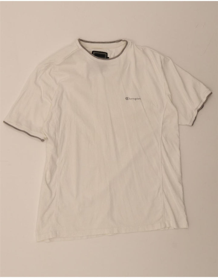 CHAMPION Mens T-Shirt Top XL White Cotton Vintage Champion and Second-Hand Champion from Messina Hembry 