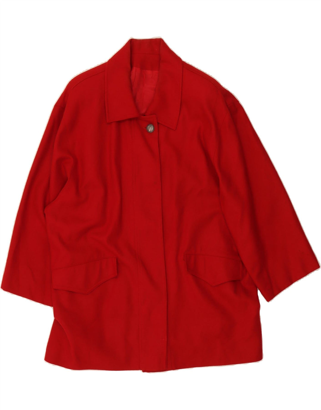 VINTAGE Womens Overcoat IT 48 XL Red Wool Vintage Vintage and Second-Hand Vintage from Messina Hembry 