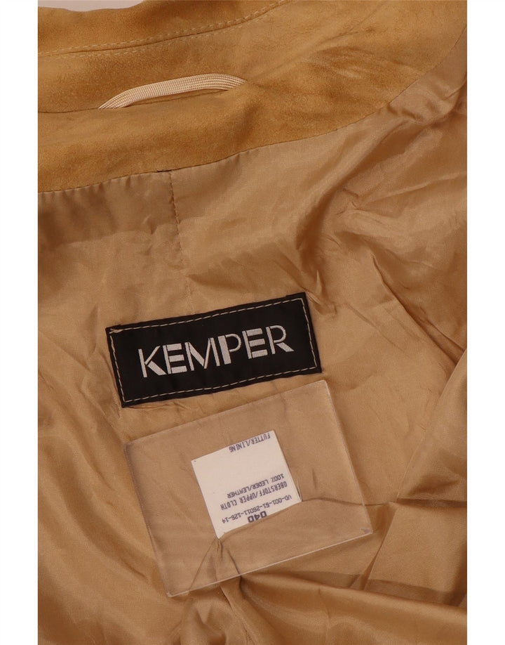KEMPER Pardesiu supradimensionat din piele intoarsa pentru femei EU 40, maro mediu, piele