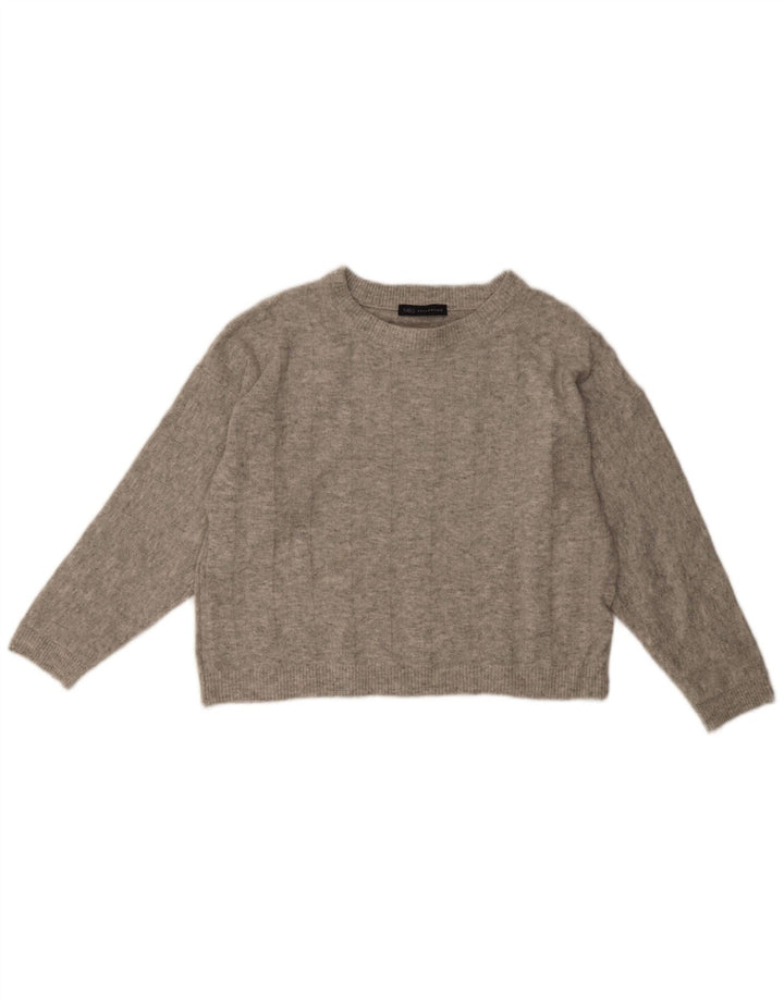 Maglione maglione girocollo da donna Marks & Spencer UK 12 Grigio medio chiazzato