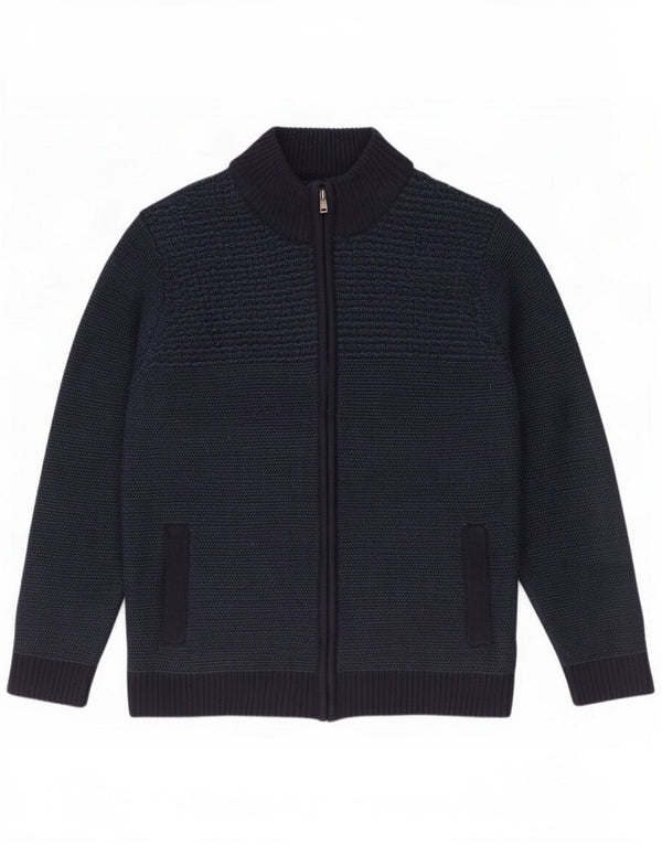 Marks & Spencer Mens Regular Fit Cardigan Sweater Large Navy Blue Acrylic