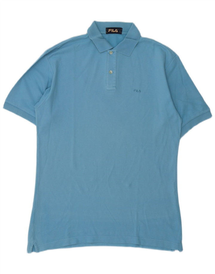 Fila Mens Polo Shirt Large Blue Cotton