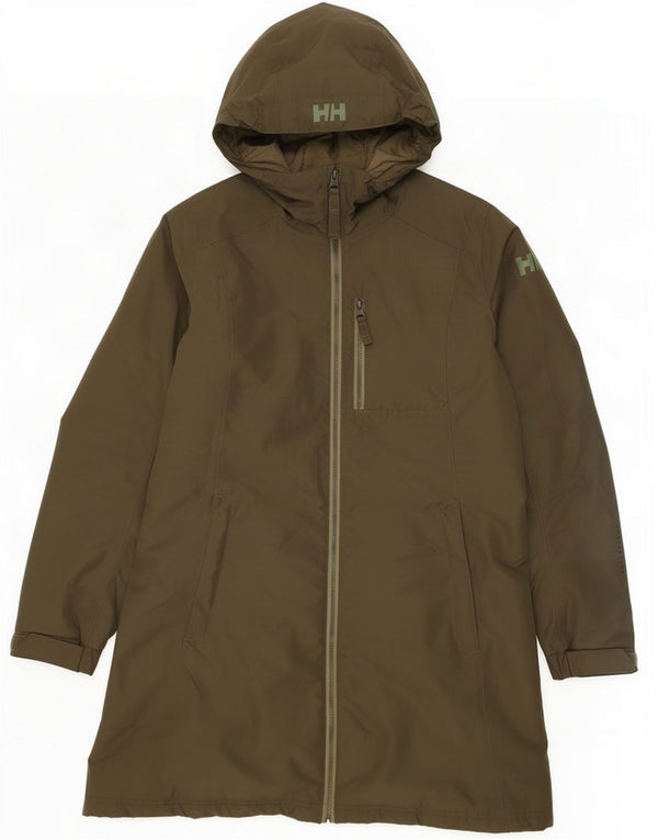 Helly Hansen Abrigo acolchado con capucha para mujer UK 44 Poliéster caqui medio
