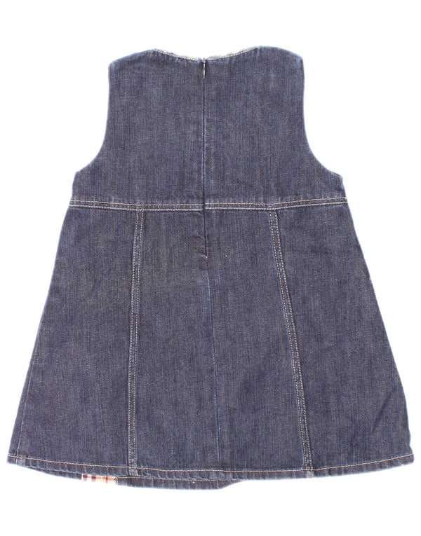 Vestido jeans sem mangas Burberry para meninas de 6 a 9 meses de algodão azul