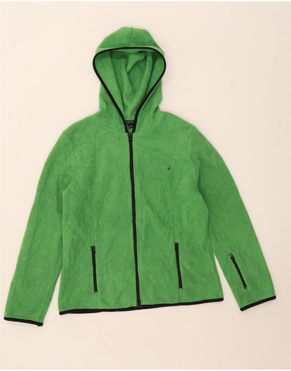 Nautica Damen-Fleecejacke mit Kapuze, UK 16, Größe L, grün, Baumwolle