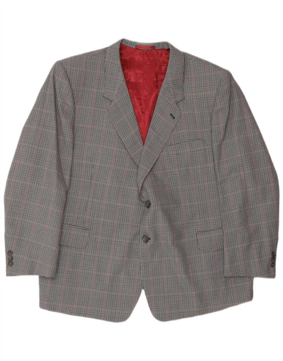 Vintage Mens 2 Button Blazer Jacket UK 42 XL Grey Check