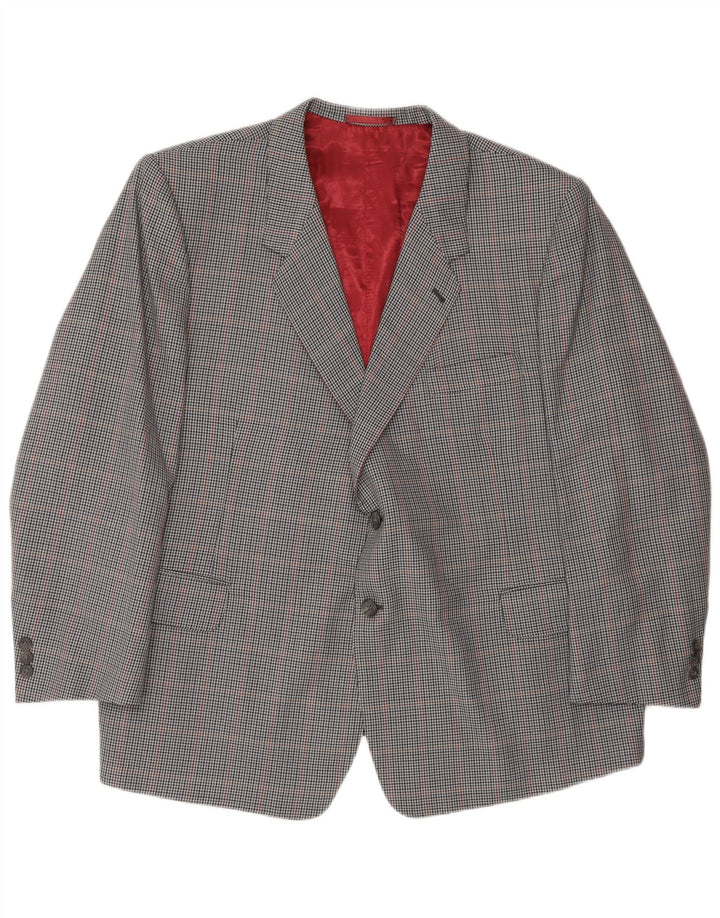 Vintage Mens 2 Button Blazer Jacket UK 42 XL Grey Check